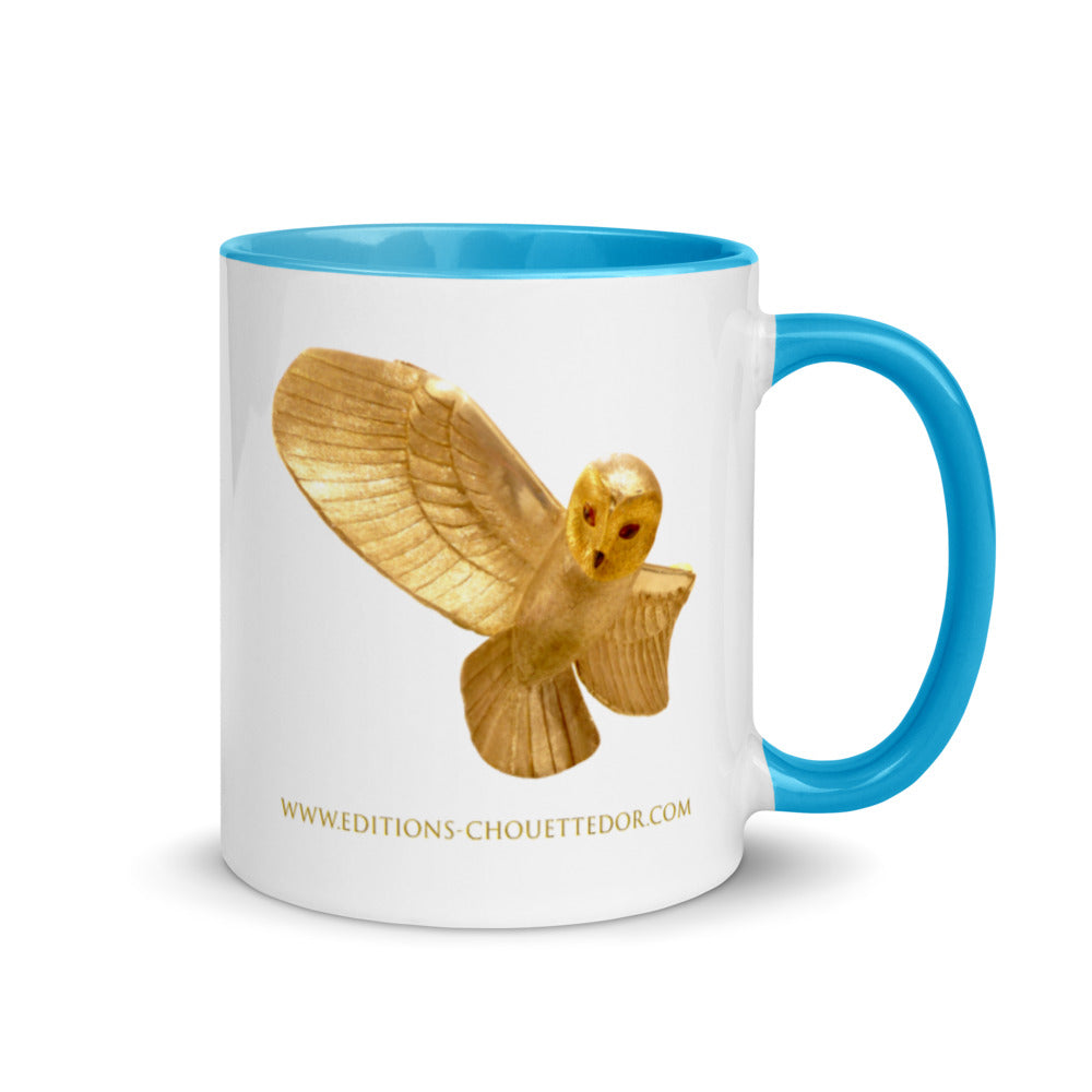 On the Trail of the Golden Owl® Mug with coloured interior of your choice