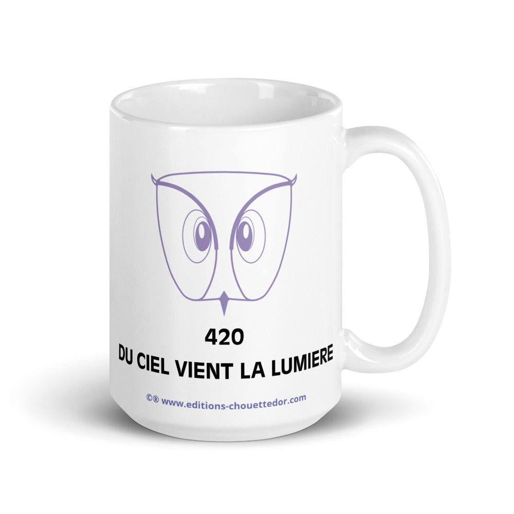 Mug Sur la Trace de la Chouette d’Or® Énigme 420 DU CIEL VIENT LA LUMIERE